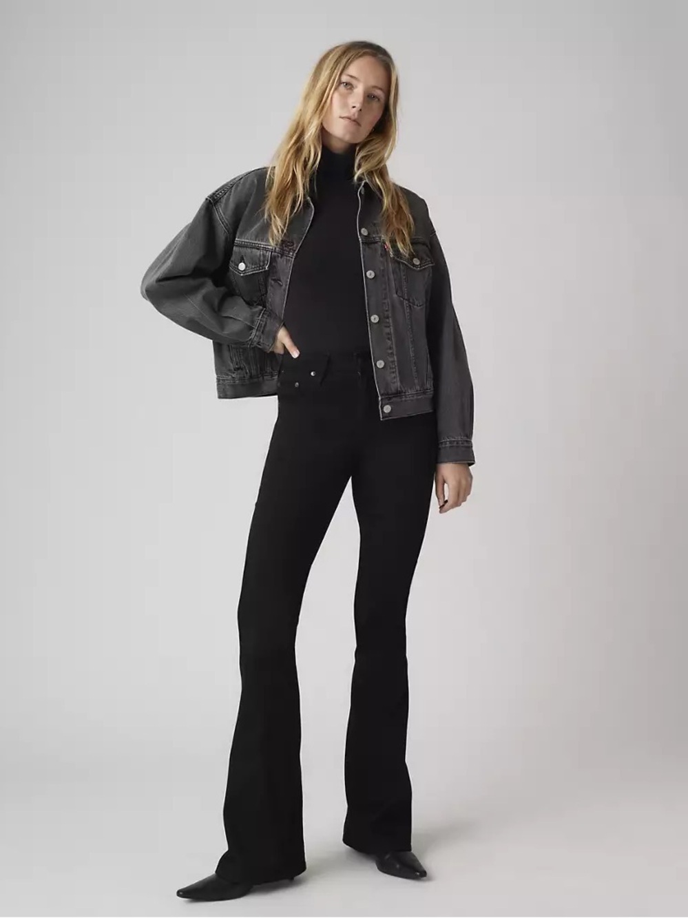Levi’s 726 Black High Rise Flare Jeans Stretch Denim Y2K Vintage Inspired Chic